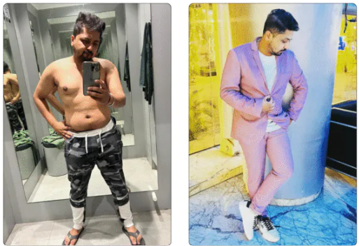 Featured Client — before and after transformation with GetFittWithMohit