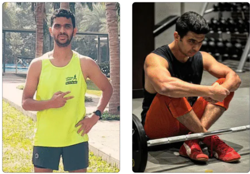 Nikhilesh — before and after transformation with GetFittWithMohit