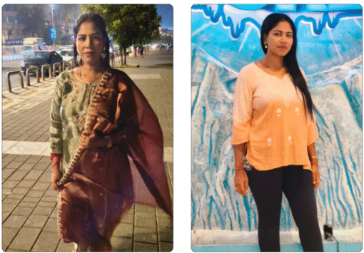 Priti — before and after transformation with GetFittWithMohit